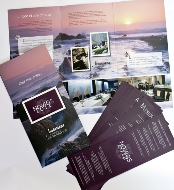 Carta de menús especiales para bodas y eventos